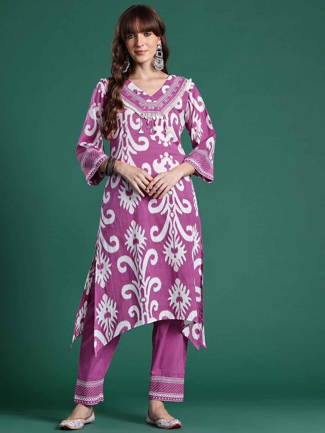 Ethnic Motifs Printed Regular Kurta with Trousers