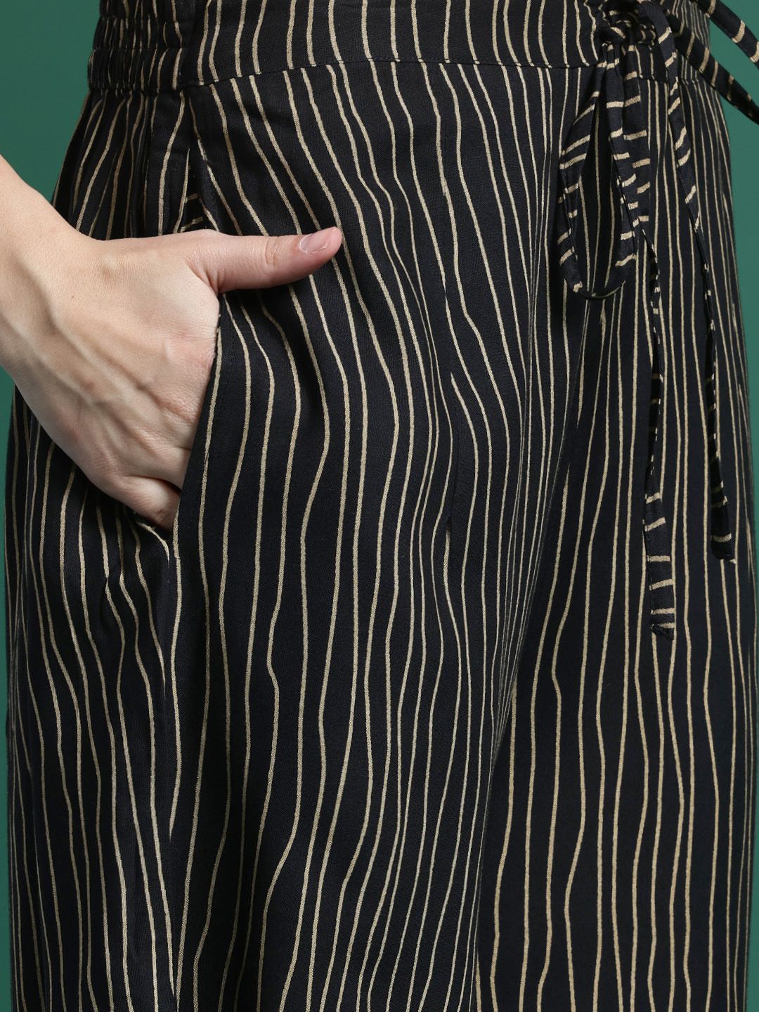 Floral Printed Regular Beads and Stones Kurta with Trousers