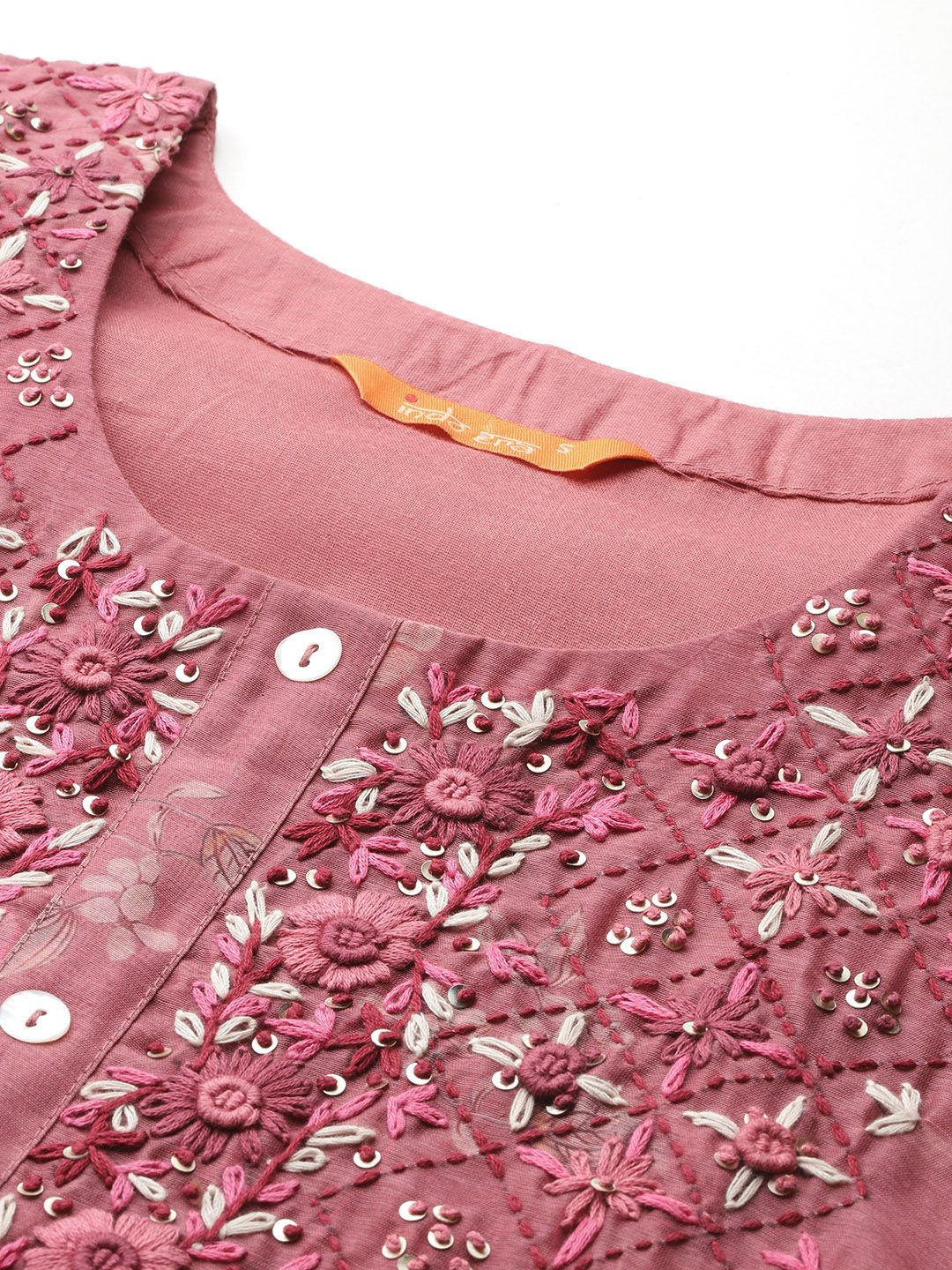 Women Floral Embroidered Thread Work Chanderi Silk Kurta Set