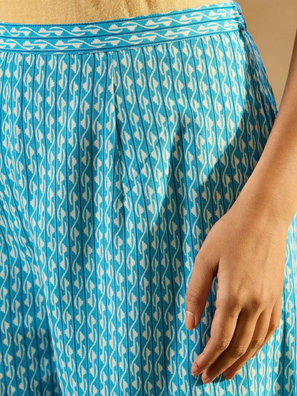 Dhiyona IE Printed Regular Thread Work Pure Cotton Straight Kurta with Trousers & Dupatta