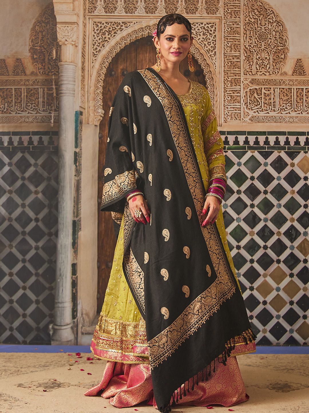 Dhiyona PA Women Paisley Embroidered Shawl