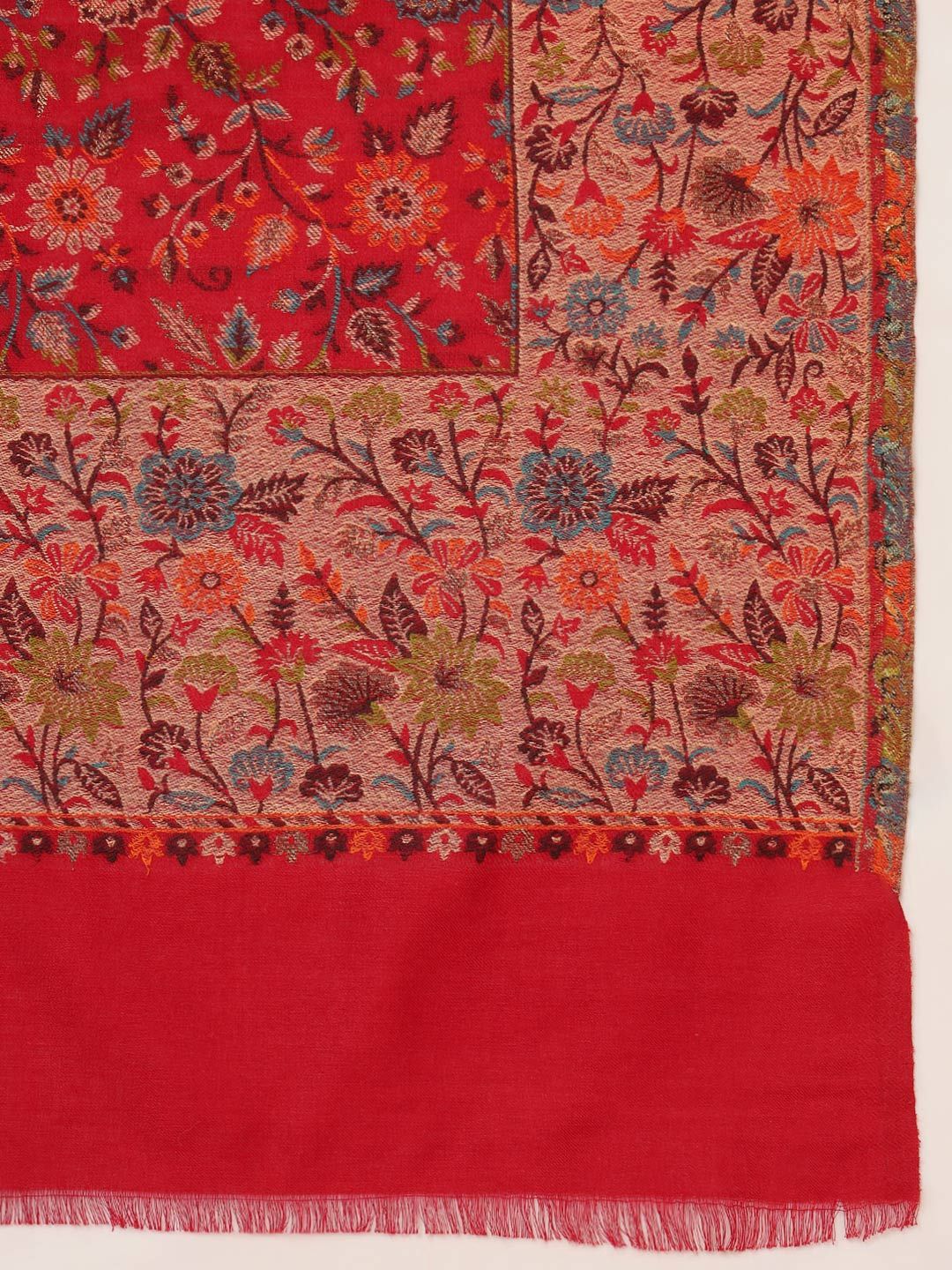 Dhiyona PA Meher Floral Woven Design Kani Woolen Shawl