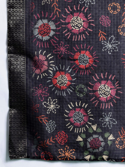 Floral Embroidered Regular Thread Work Kurta with Trousers & With Dupatta