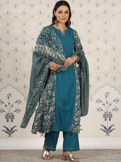 Dhiyona OD  Floral Printed Panelled Gotta Patti Pure Cotton Kurta Set
