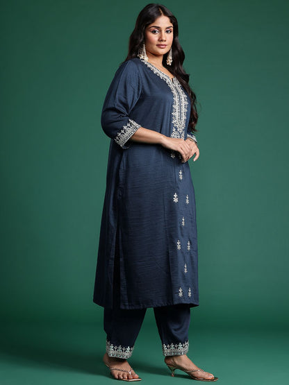 Dhiyona IE Ethnic Motifs Embroidered Kurta with Trousers & Dupatta