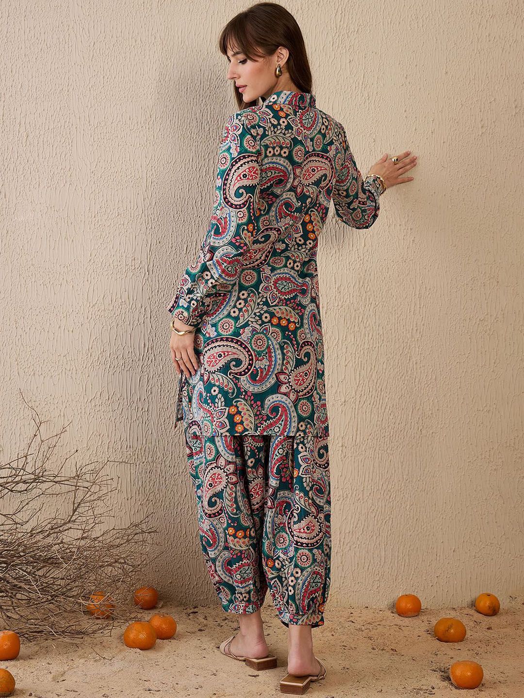 Women Ethnic Motifs Printed Regular Pure Cotton Kurta with Salwar