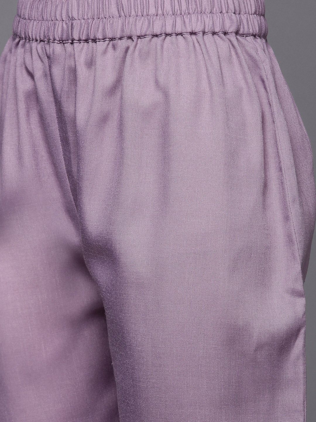 Dhiyona VA Women's Lavender & White Embroidered Kurta with Trousers & Dupatta