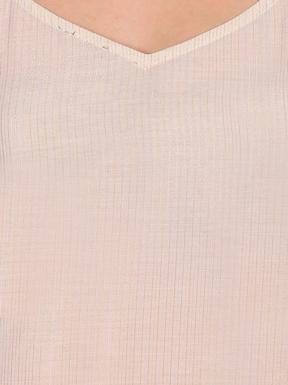 Dhiyona OD  Striped V-Neck Pure Cotton Kurta with Trousers & Dupatta