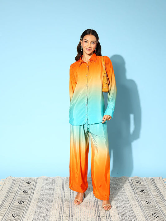 Dhiyona IE Women Ombre Dyed Co-Ords Set