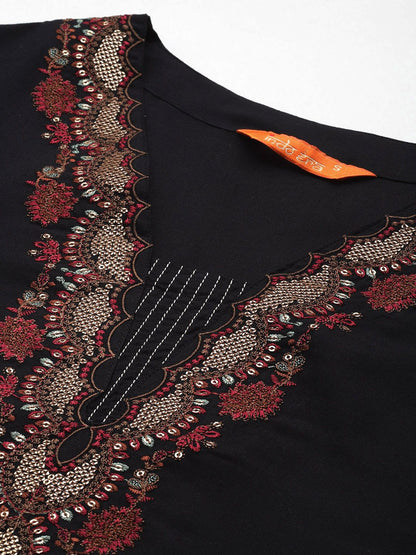 Ethnic Motifs Embroidered Sequinned Kurta with Trousers & With Dupatta