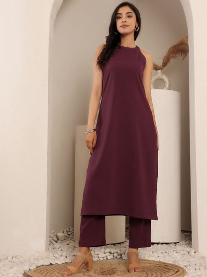 Dhiyona VA Women'sRound Neck Sleeveless Straight Kurta With Trouser And Dupatta