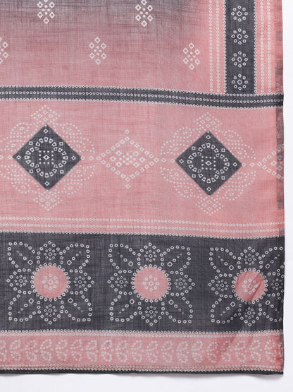 Dhiyona IE Bandhani Printed Thread Work Kurta with Trousers & With Dupatta
