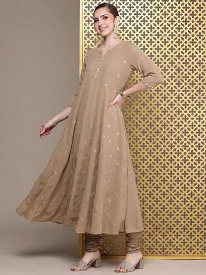 Dhiyona PD Women Jashn Ethnic Motifs Embroidered Sequinned Kurta with Churidar & Dupatta