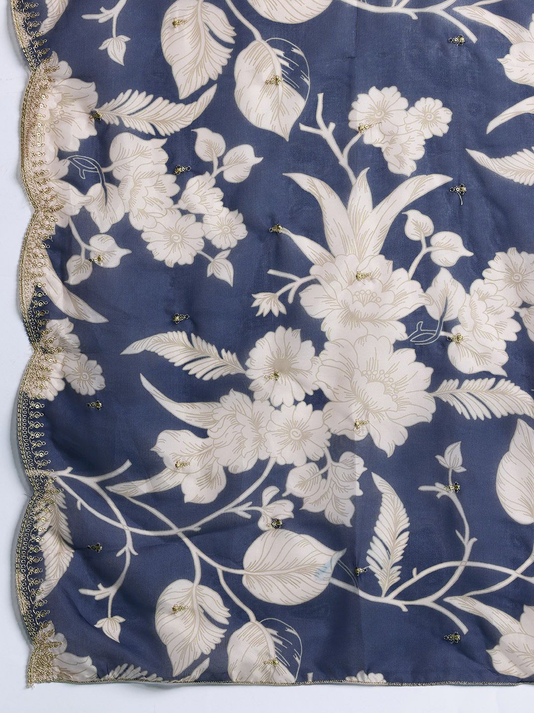 Ethnic Motifs Embroidered Sequinned Kurta with Salwar & With Dupatta