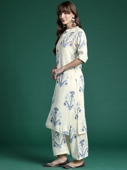 Dhiyona IE Printed Regular Kurta with Trousers