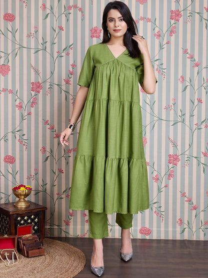 Dhiyona OD  Pure Cotton Anarkali Kurta with Trousers