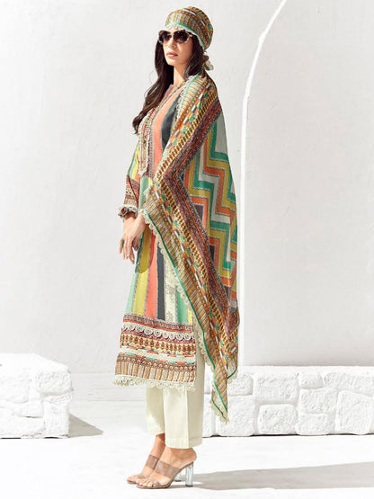 Dhiyona IE Women Printed Regular Kurta Trousers With Dupatta