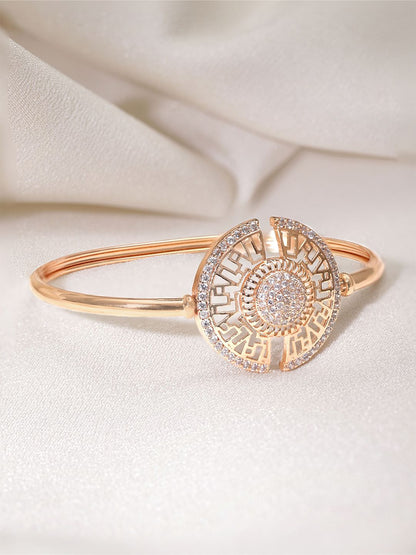 Dhiyona RJ Women's Gold-Plated Cubic Zirconia Bangle-Style Bracelet