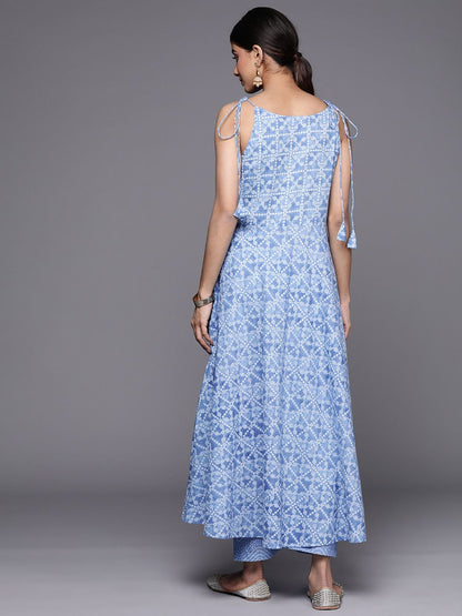 Dhiyona VA Women'sBandhani Printed Pure Cotton Kurta With Trousers