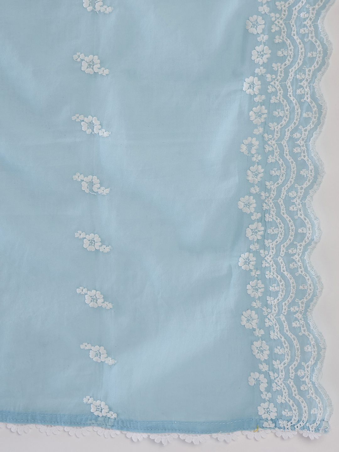 Floral Embroidered Regular Thread Work Pure Cotton Kurta with Trousers & Dupatta