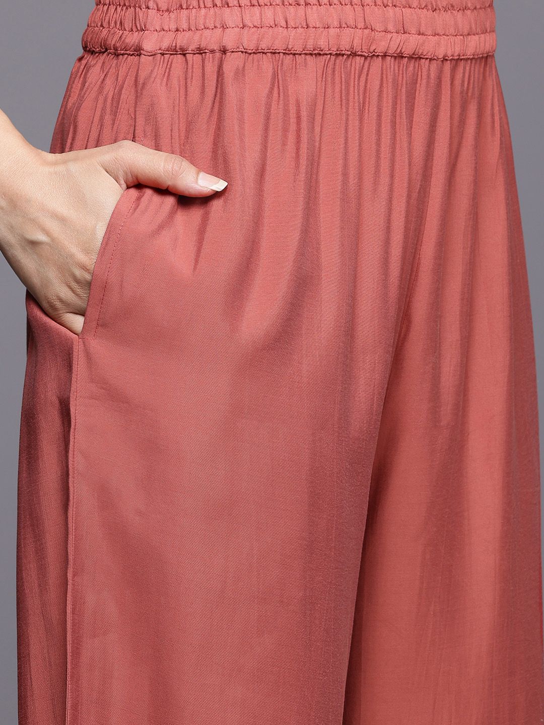 Dhiyona VA Women'sEthnic Motifs Yoke Design Zari Kurta With Palazzos & Dupatta