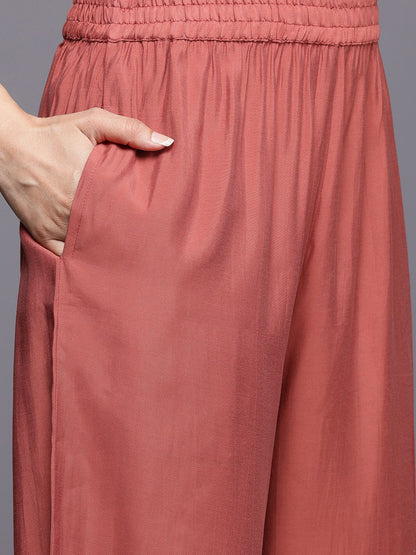 Dhiyona VA Women'sEthnic Motifs Yoke Design Zari Kurta With Palazzos & Dupatta