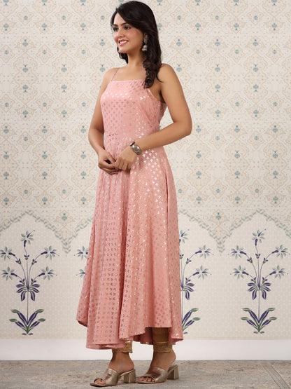 Dhiyona OD  Floral Printed Shoulder Straps Anarkali Kurta