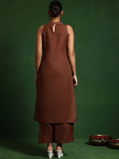 Dhiyona VA Women's Regular Thread Work Kurta with Trousers
