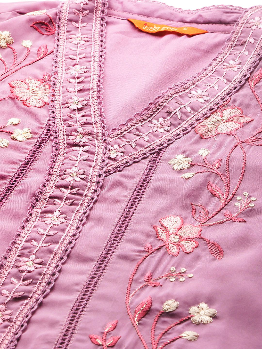 Women Floral Embroidered Regular Thread Work Kurta with Trousers & With Dupatta