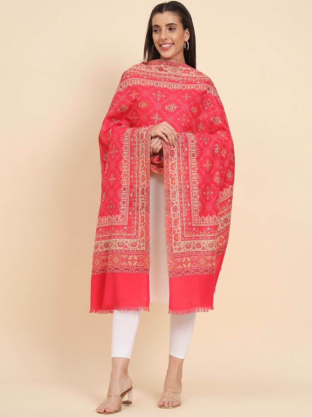 Dhiyona PA Jamawar Ethnic Motifs Woven Design Shawl