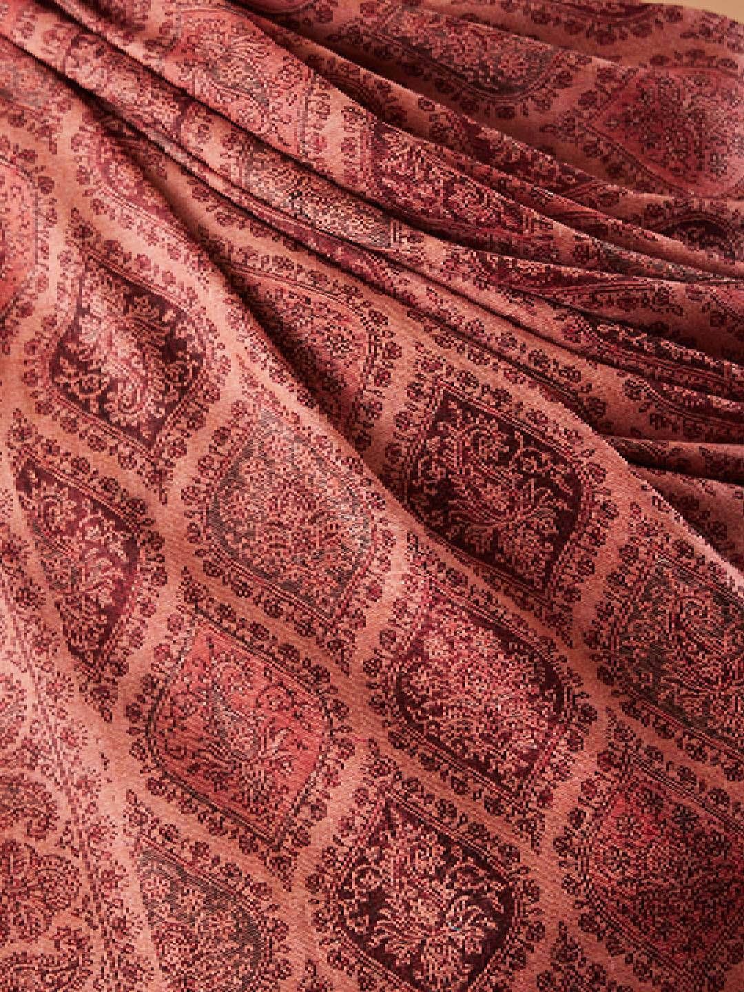 Dhiyona PA Ethnic Motifs Woven Design Woollen Fringed Shawl