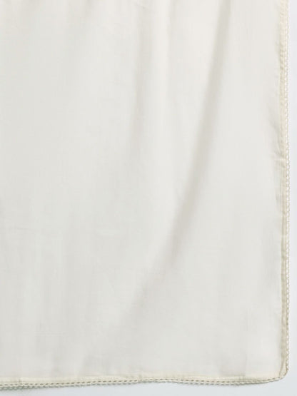 Floral Embroidered Panelled Thread Work Pure Cotton Kurta with Trousers & Dupatta