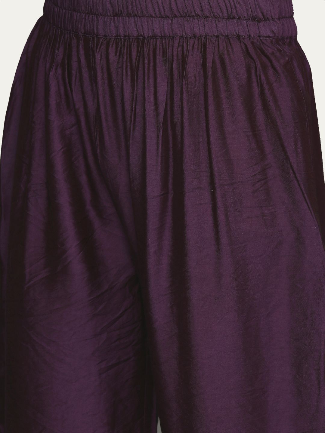 Dhiyona VA Women'sViolet Ombre Dyed Printed Chanderi Silk Anarkali Kurta With Trousers & Dupatta