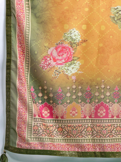 Ethnic Motifs Woven Design Kurta with Trousers & Dupatta