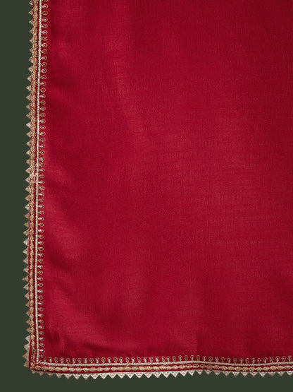 Dhiyona SN Women's Embroidered Straight Kurta With Trousers And Dupatta