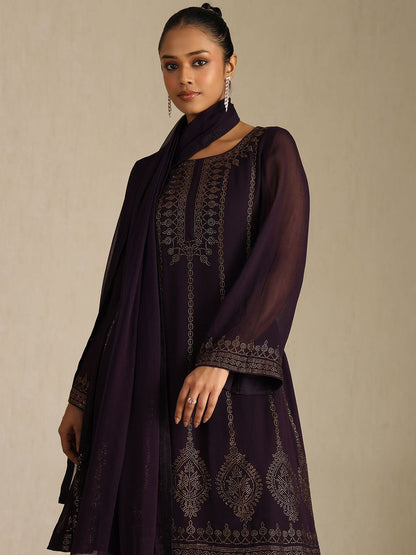 Dhiyona SO Women's Floral Printed Beads and Stones Round Neck Kurta With Dhoti Pants & Dupatta