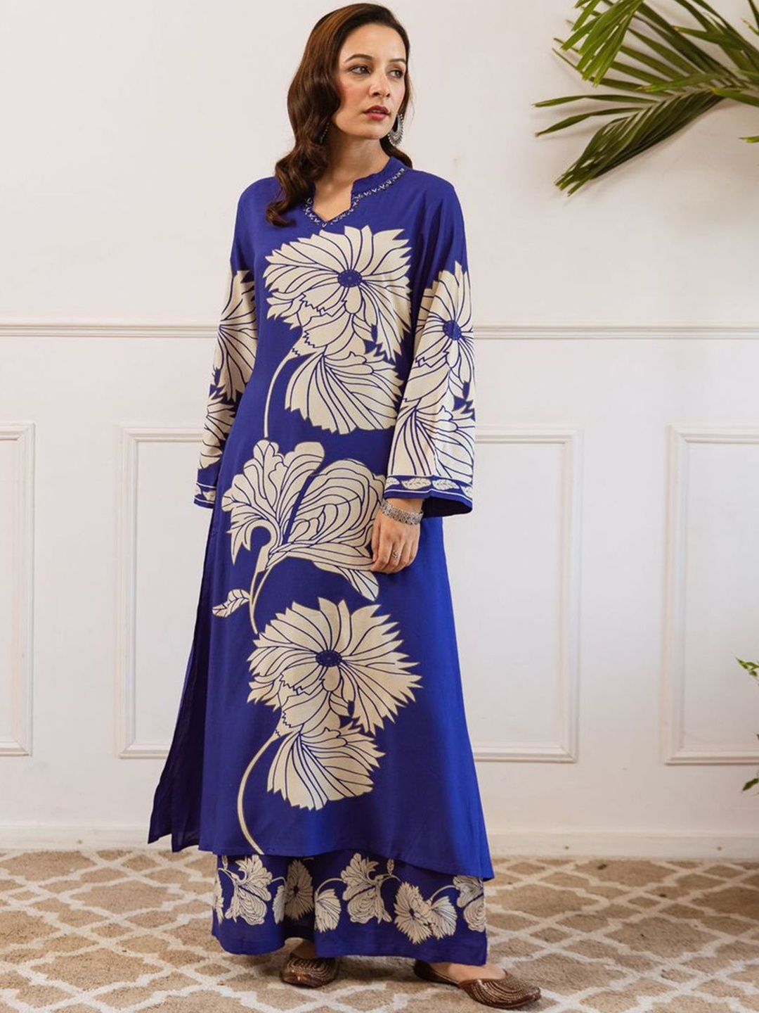 Women Floral Printed Kurta with Palazzo