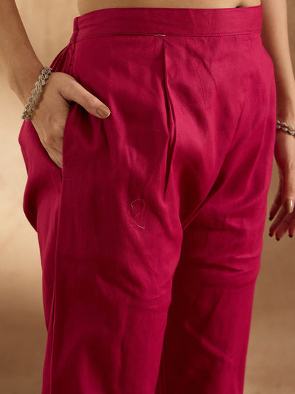 Dhiyona IE Women Floral Printed Regular Pure Cotton Kurta with Trousers & With Dupatta