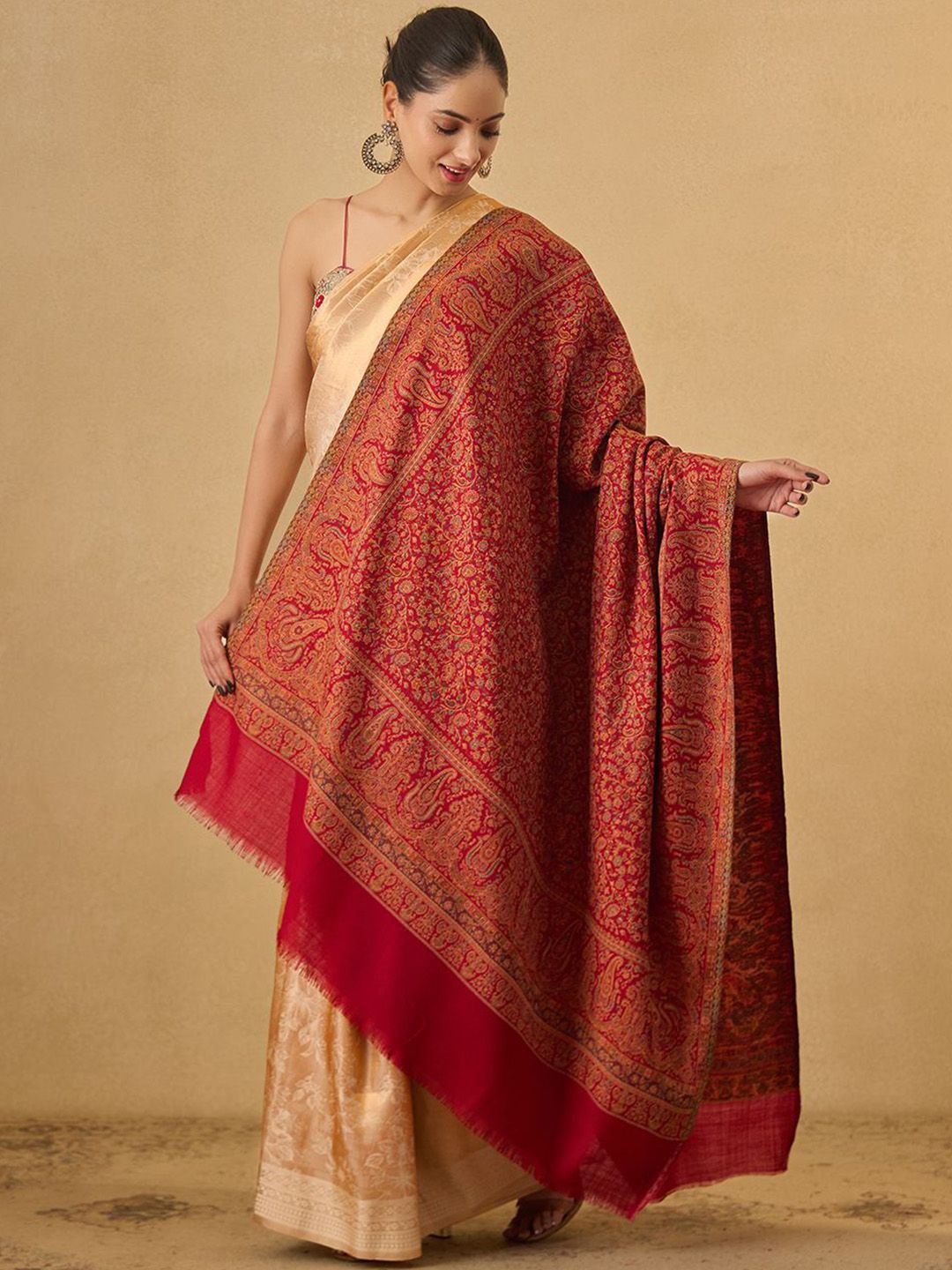 Dhiyona PA Floral Woven Design Jalwaa Jamawar Shawl