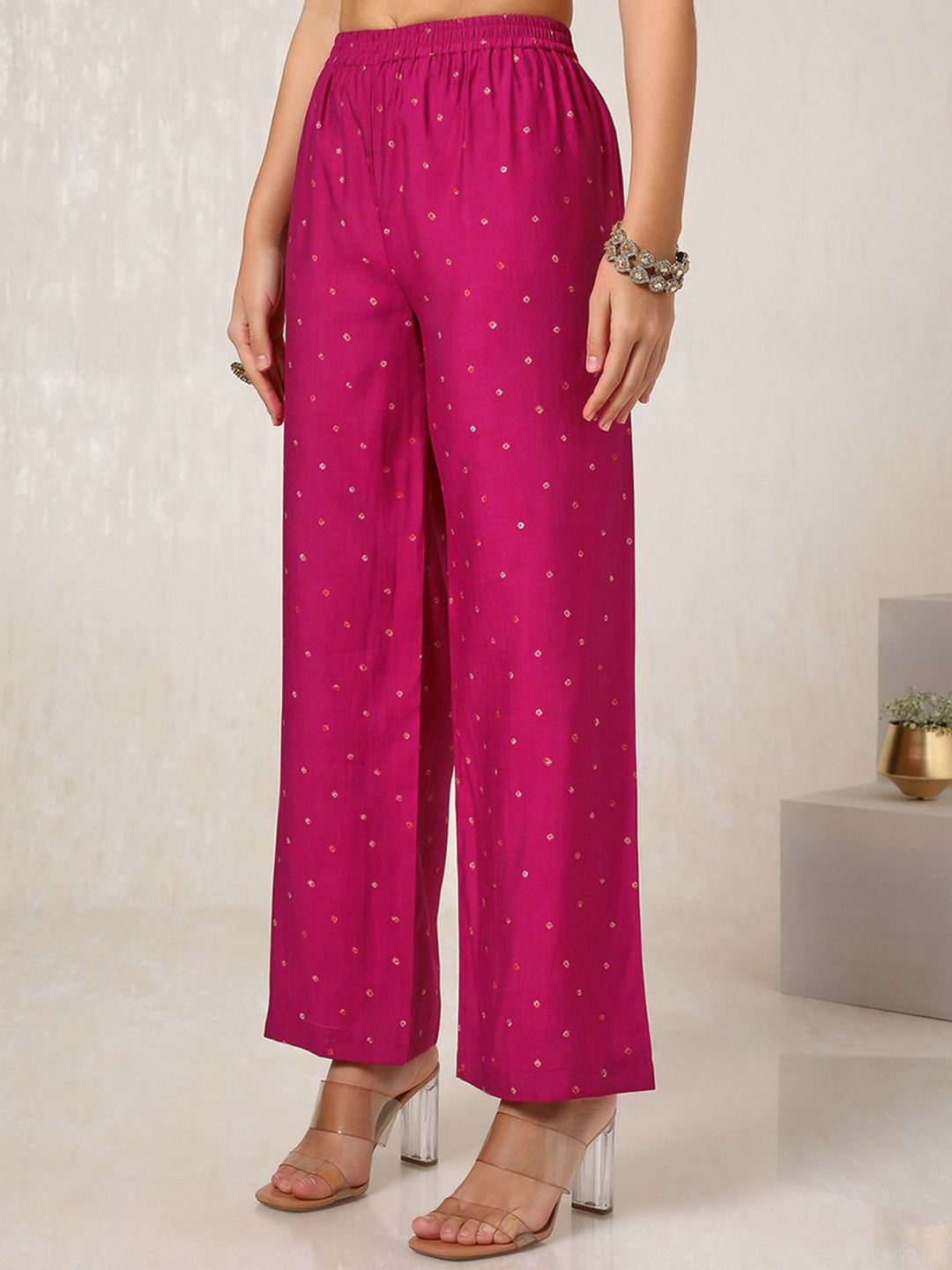 Dhiyona SO Women's Geometric Printed Straight Kurta with Palazzos & Dupatta