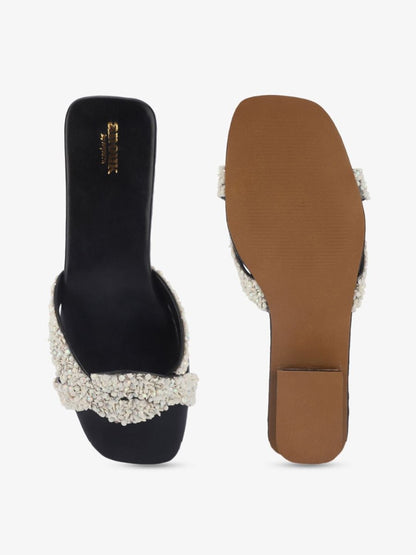 Dhiyona AK Women Embellished Open Toe Flats