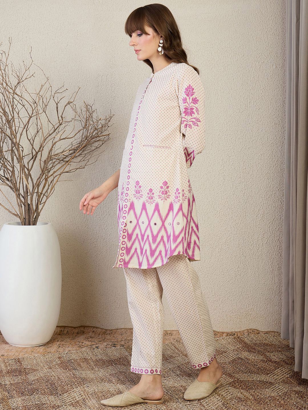 Dhiyona IE Printed Tunic With Trousers Co-Ords