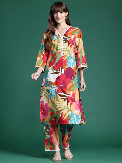Dhiyona IE Floral Printed Pure Cotton Co-Ords