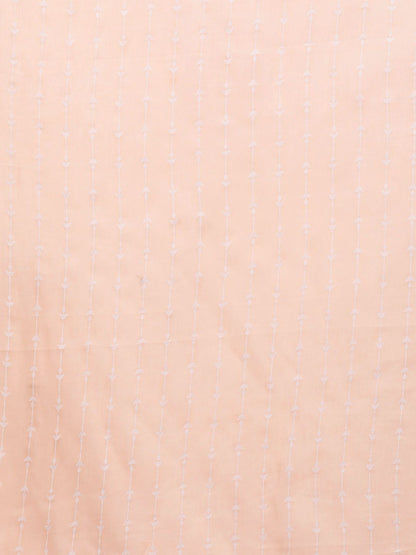 Women Peach-Coloured Floral Printed Liva Kurta with Trousers & With Dupatta