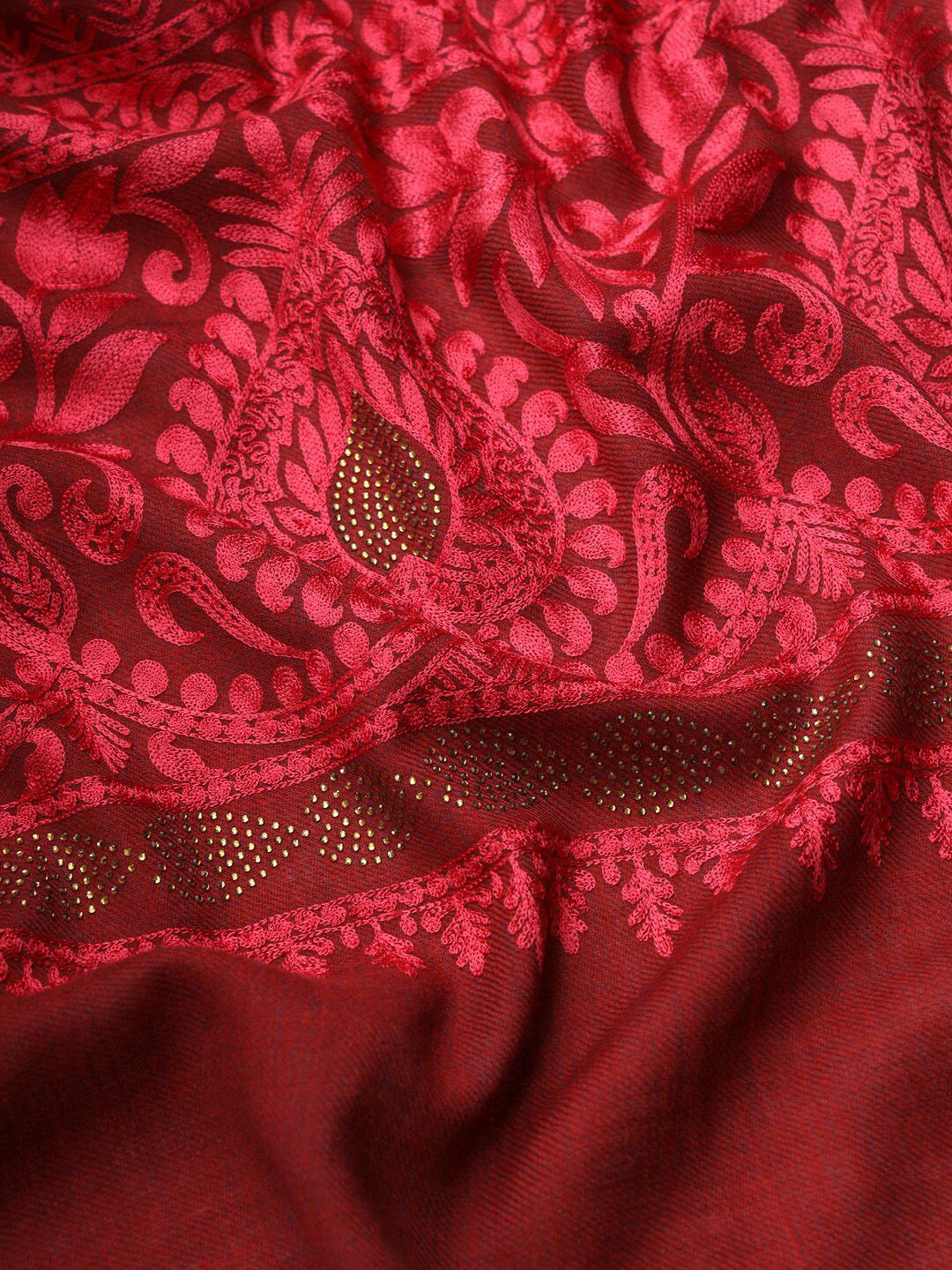 Dhiyona PA Ethnic Motifs Embroidered Woollen Shawl