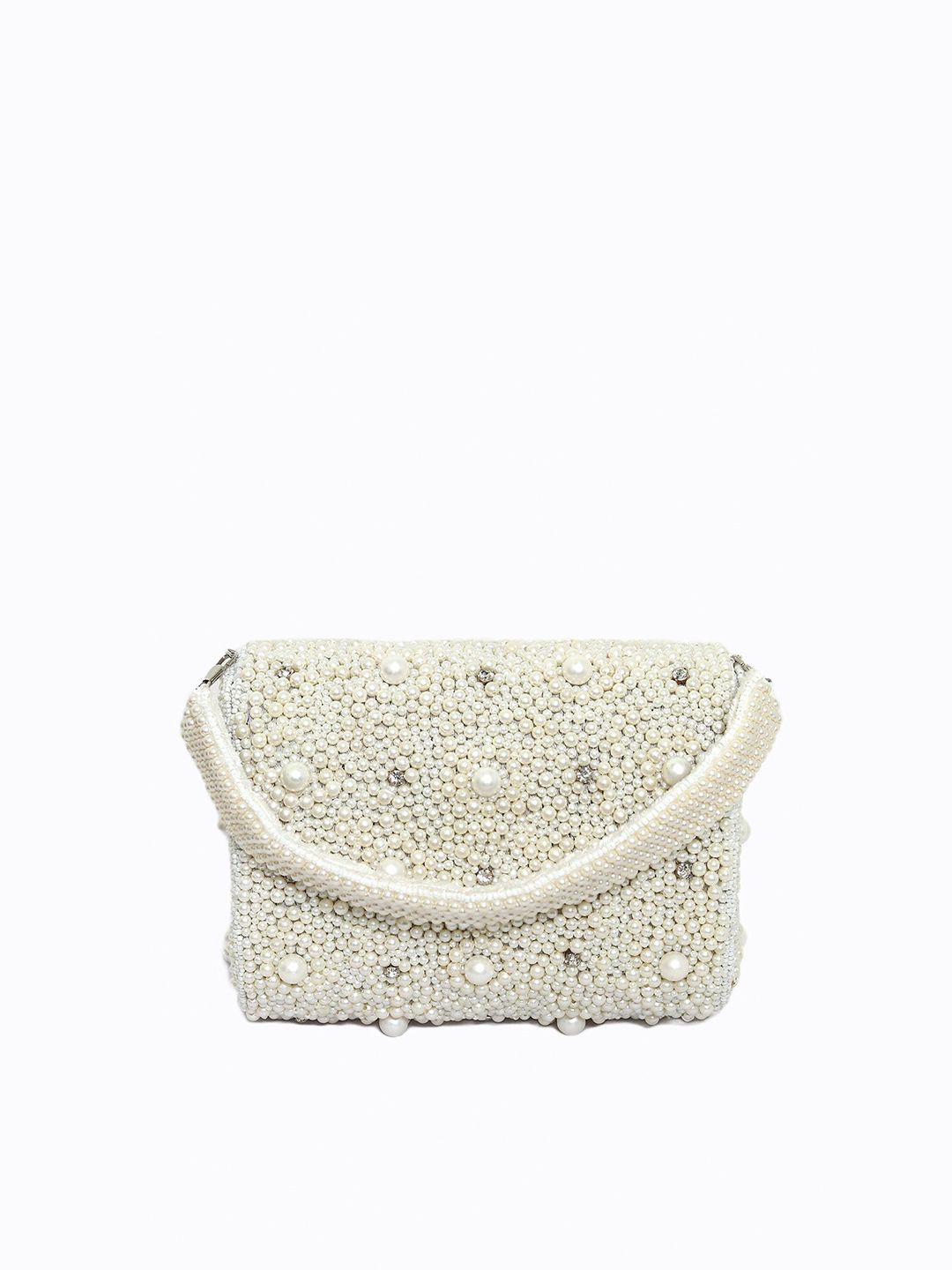 Dhiyona NR Women White Embroidered Purse Clutch