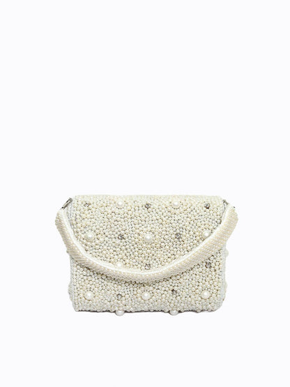 Dhiyona NR Women White Embroidered Purse Clutch