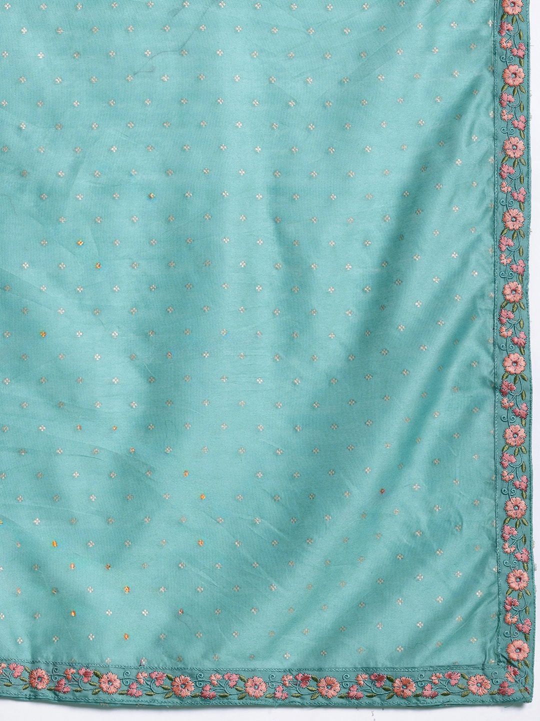 Floral Embroidered Thread Work Kurta with Trousers & With Dupatta