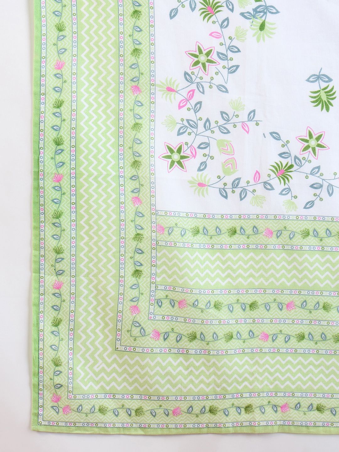 Dhiyona IE Floral Embroidered Pure Cotton Kurta With Trousers & Dupatta