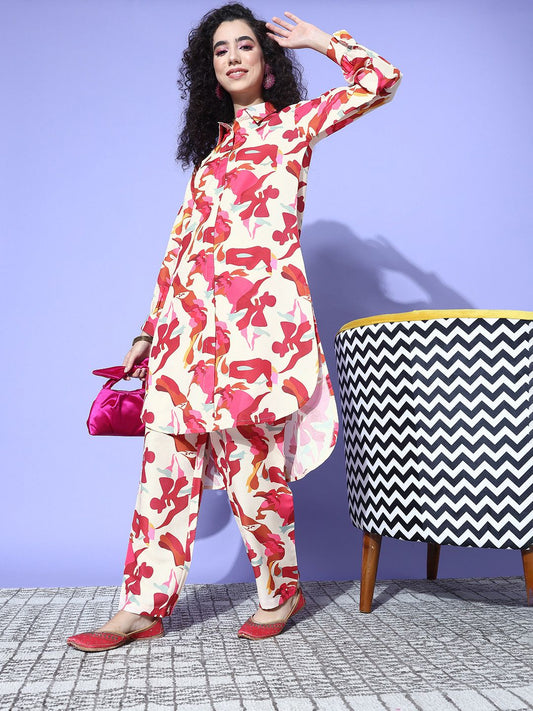 Dhiyona VA Women's Printed Regular Kurta with Trousers